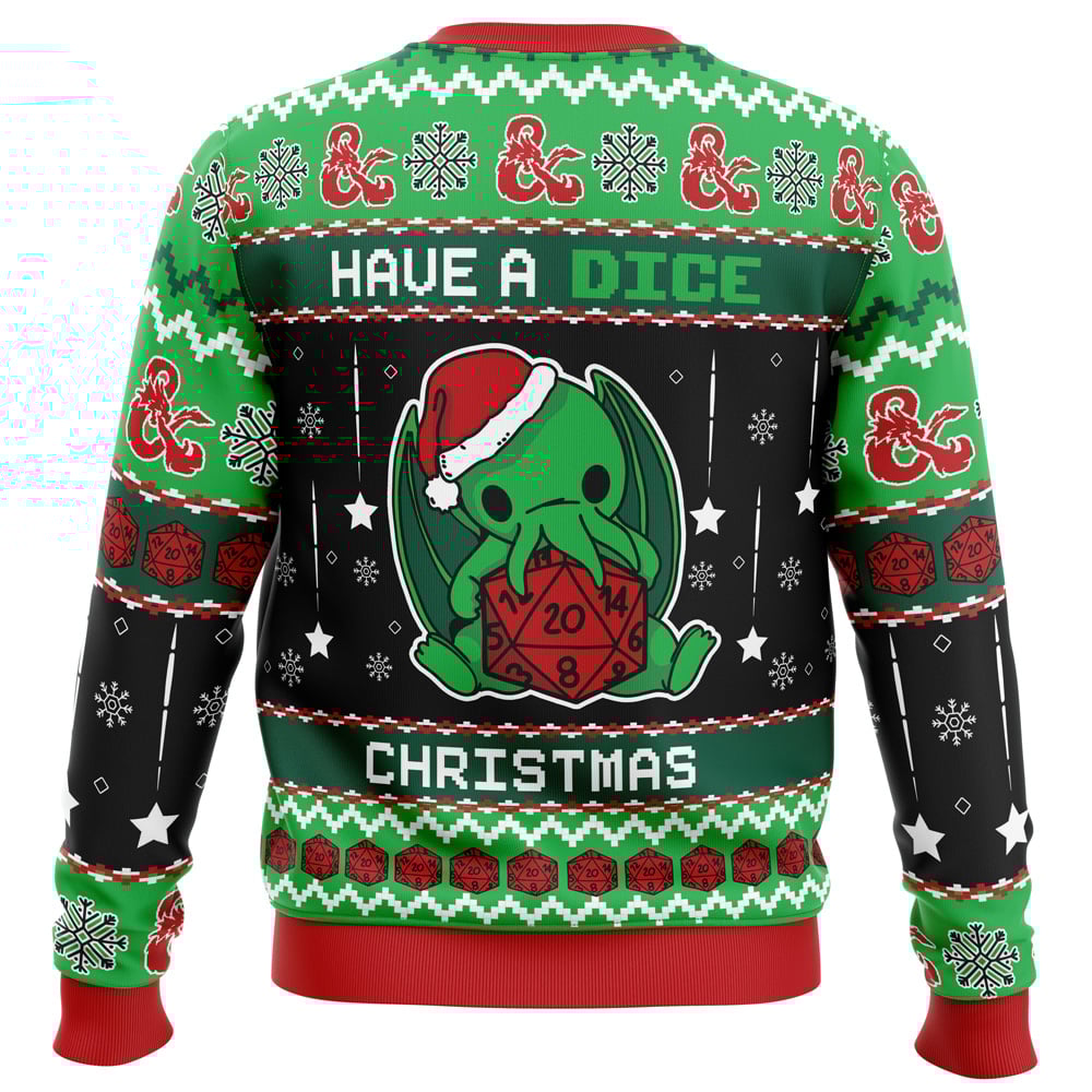Cthulhu Have A Dice Dungeons & Dragons Ugly Christmas Sweater