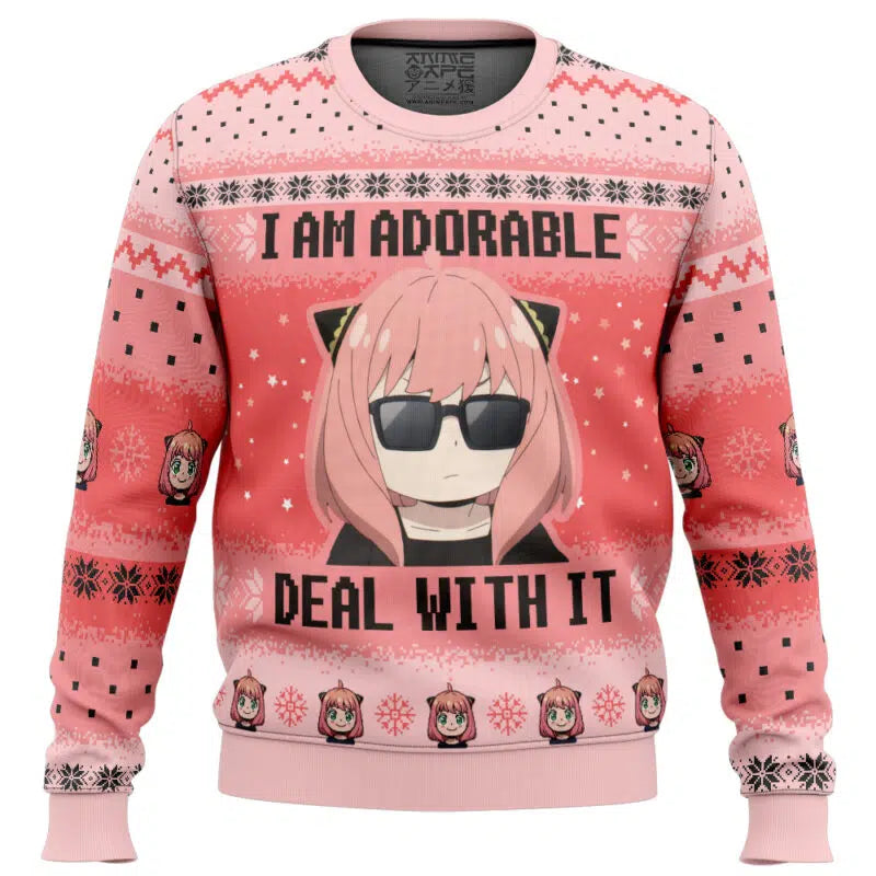 I Am Adorable Spy X Family Ugly Christmas Sweater