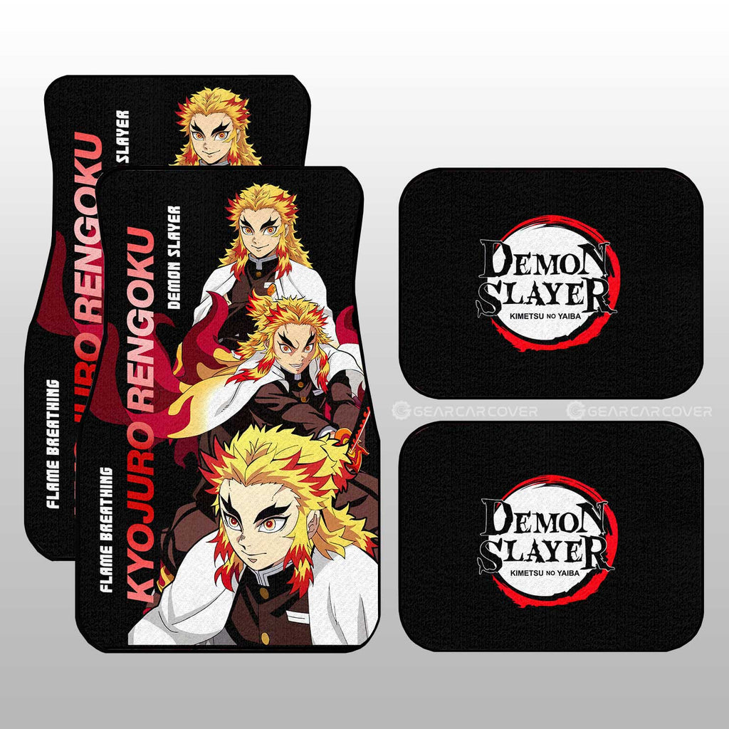 Demon Slayer Car Mats Kyojuro Rengoku Car Floor Mats Demon Slayer Car Floor Mats