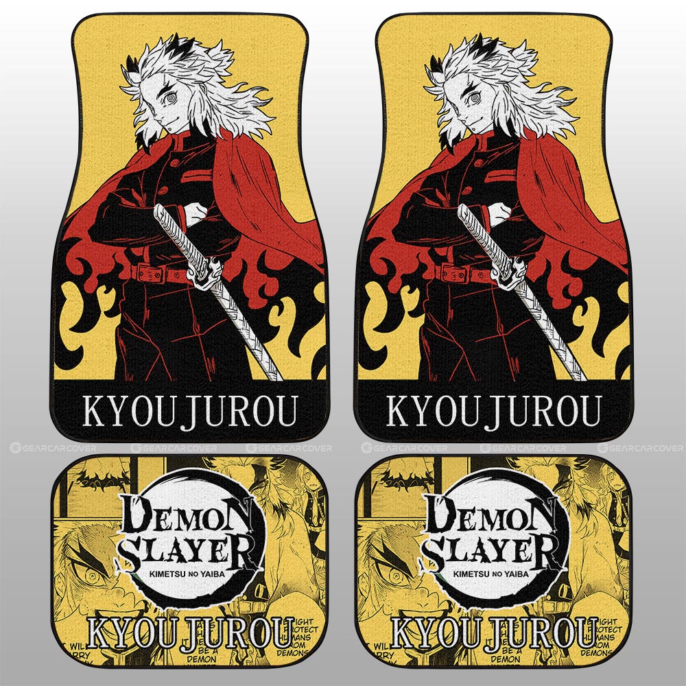 Demon Slayer Car Mats Kyoujuro Rengoku Car Floor Mats Demon Slayer Car Floor Mats