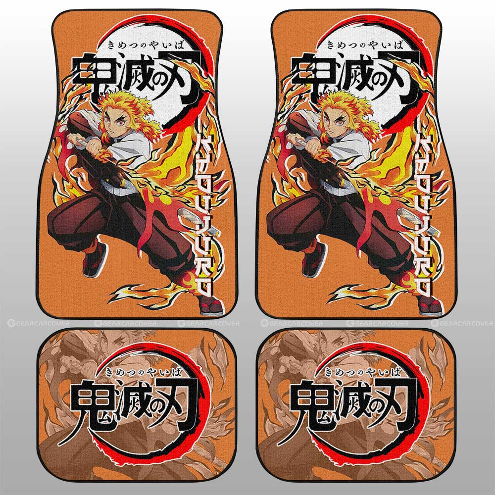 Demon Slayer Car Mats Kyoujuro Rengoku Car Floor Mats Demon Slayer Car Floor Mats