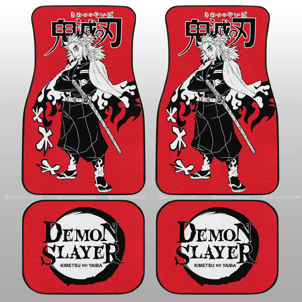 Demon Slayer Car Mats Kyoujurou Rengoku Car Floor Mats Car Manga Style For Fans Floor Mats