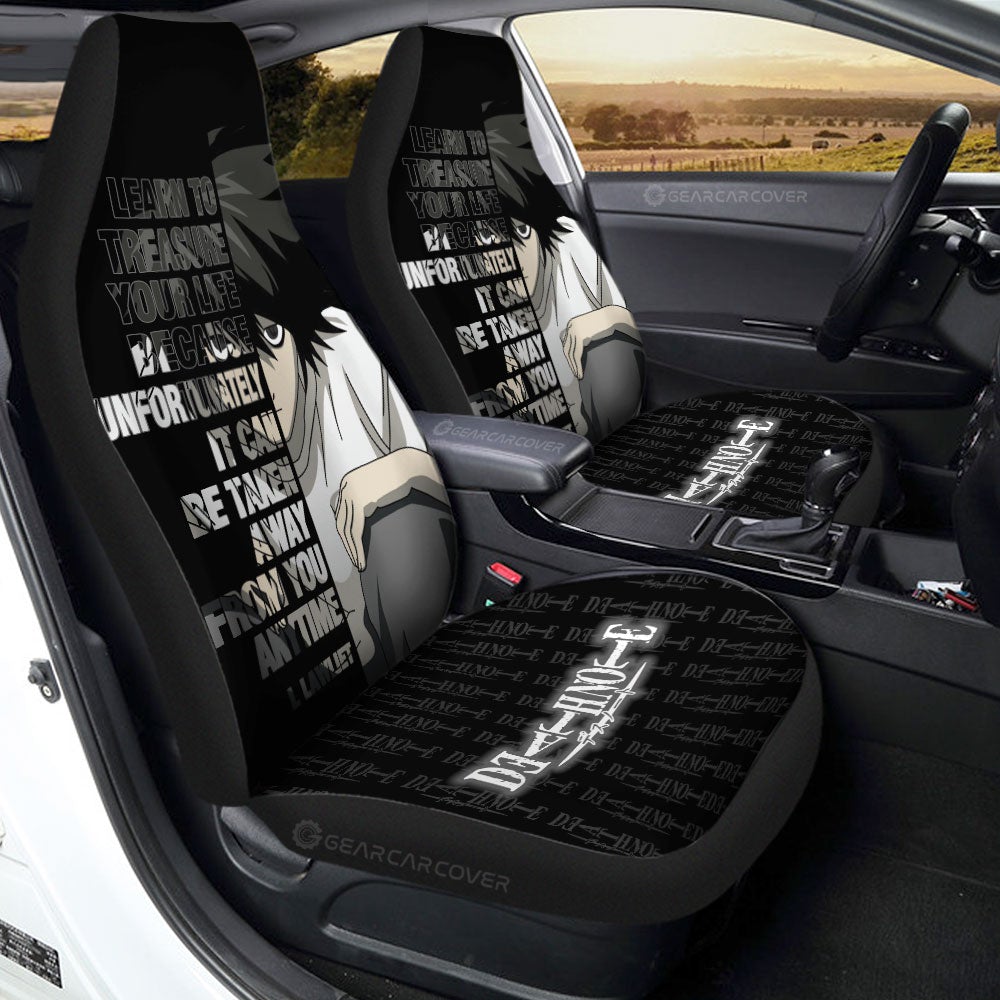 L Lawliet Quotes Car Seat Covers Death Note – Gifury
