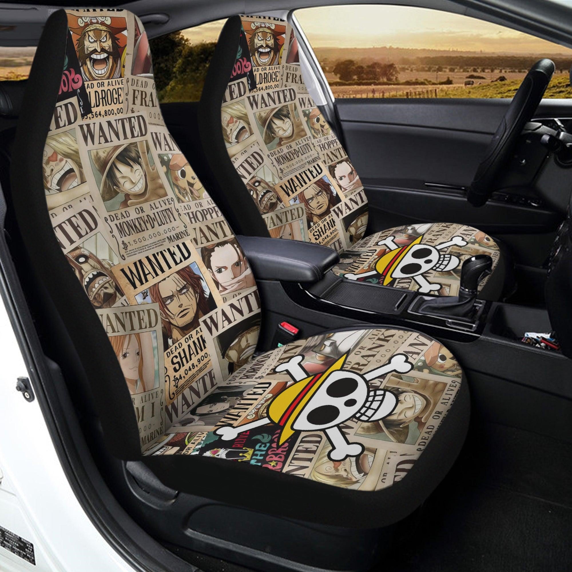 Car Rack One Piece One Piece Car Seat Covers Main Character Wanted Posters Seat Covers ...