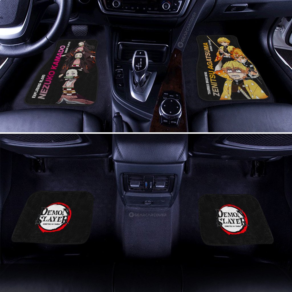 Demon Slayer Car Mats Nezuko And Zenitsu Car Floor Mats Demon Slayer Car Floor Mats