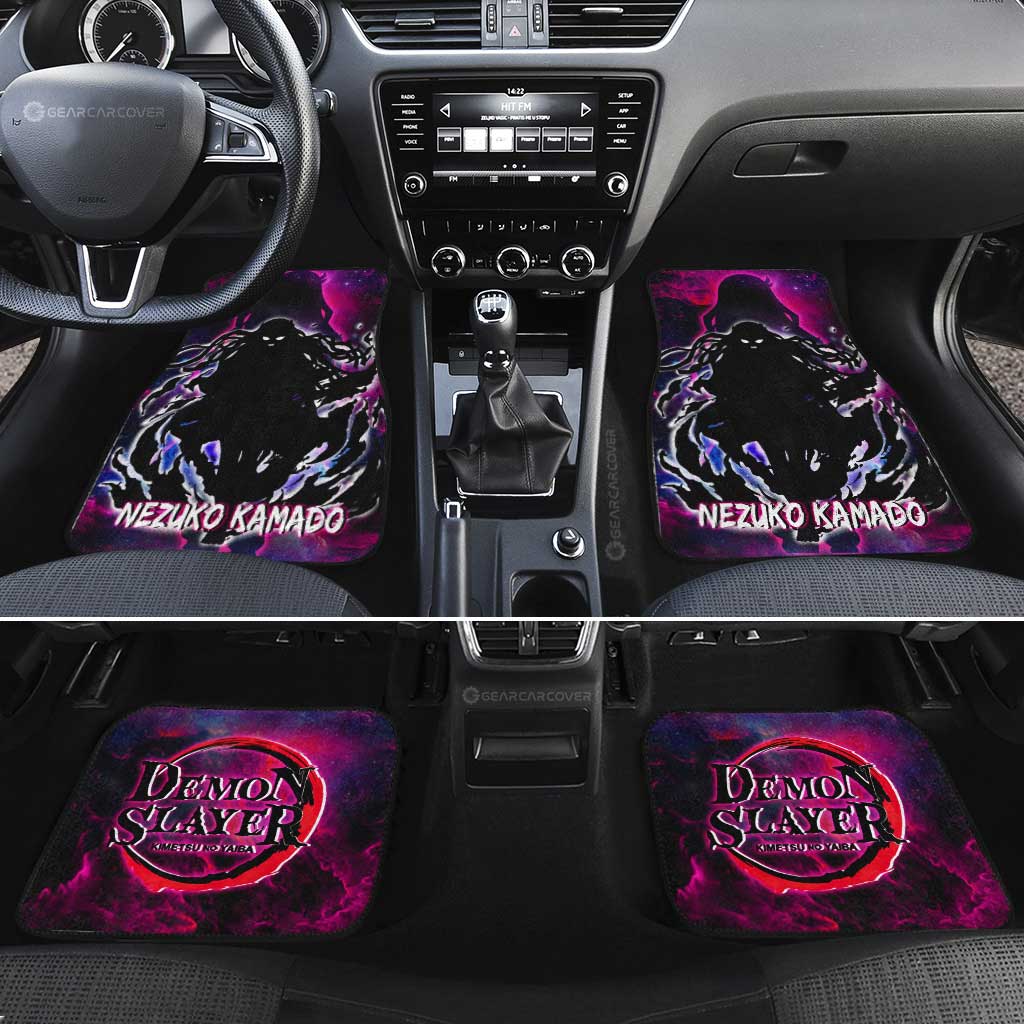 Demon Slayer Car Mats Nezuko Car Floor Mats Demon Slayer Anime Silhouette Style Floor Mats