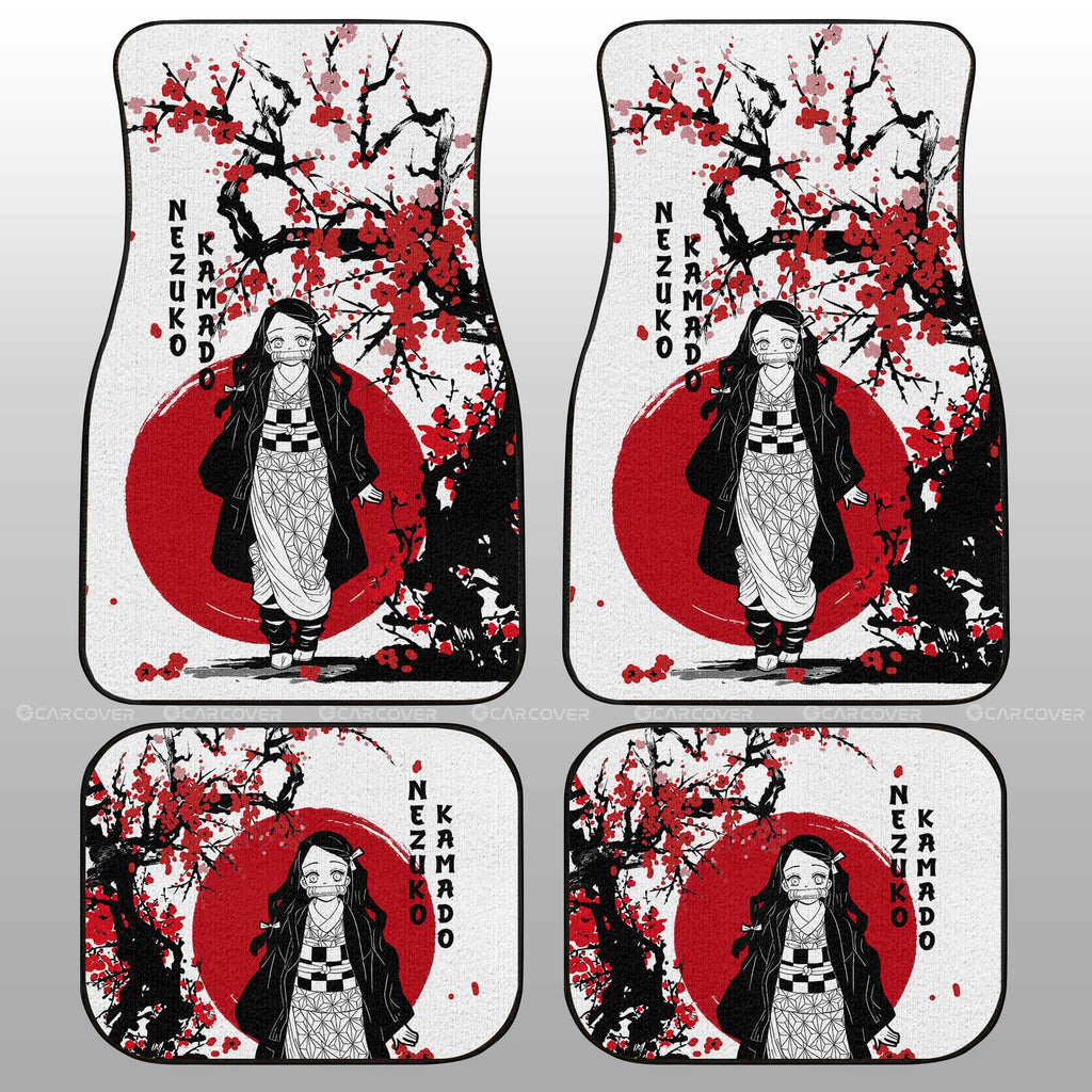 Demon Slayer Car Mats Nezuko Car Floor Mats Japan Style Demon Slayer Car Floor Mats