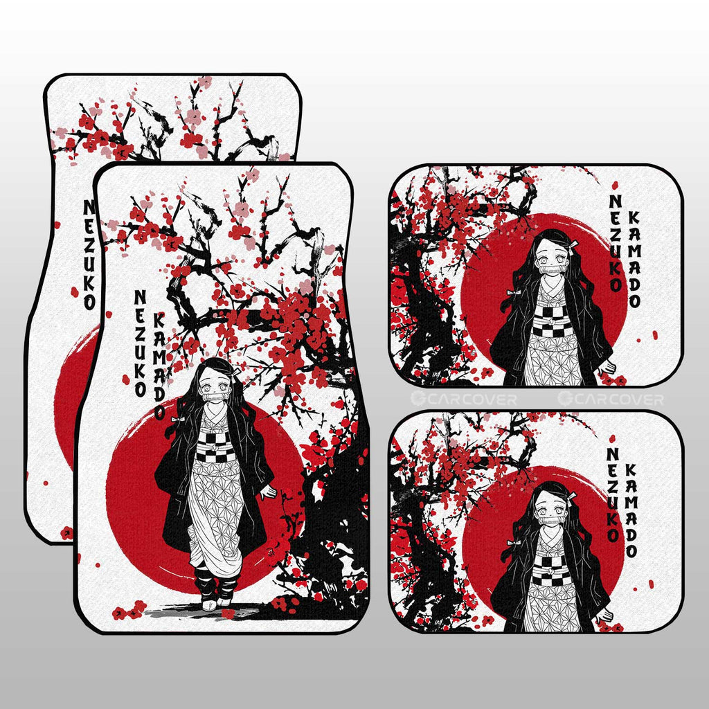 Demon Slayer Car Mats Nezuko Car Floor Mats Japan Style Demon Slayer Car Floor Mats