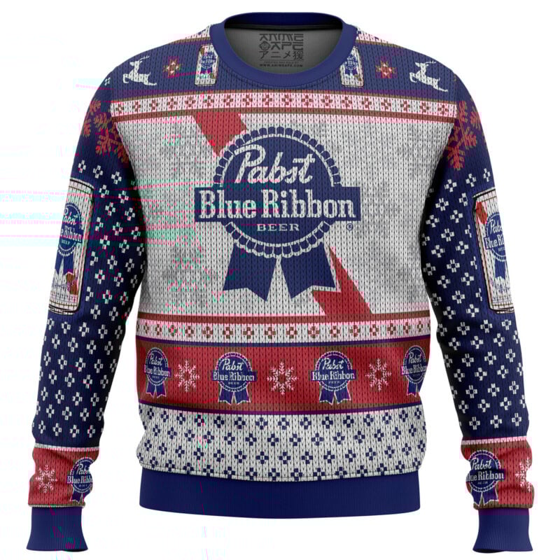 Pabst Blue Ribbon Ugly Christmas Sweater