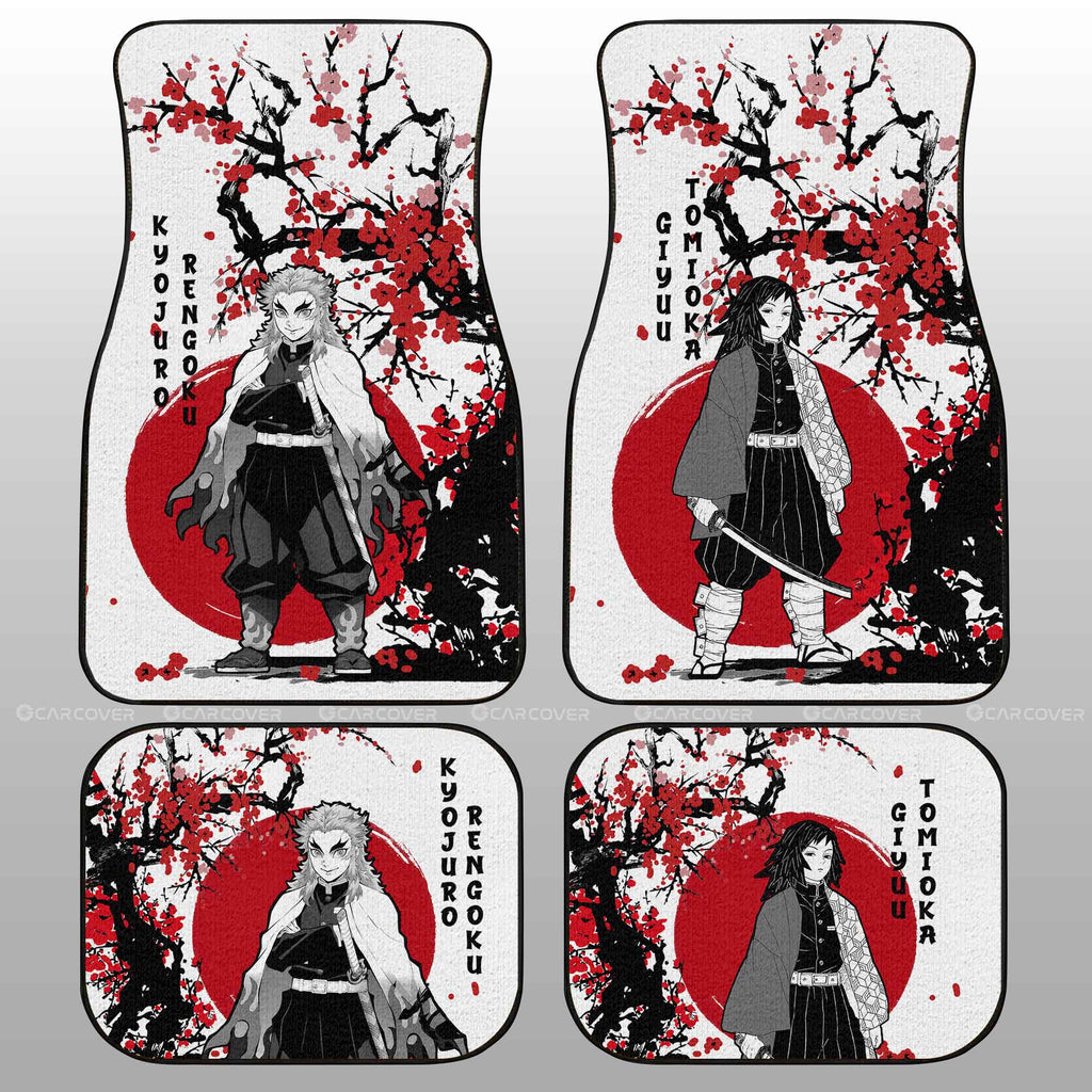 Demon Slayer Car Mats Rengoku And Giyuu Car Floor Mats Japan Style Car Interior Floor Mats