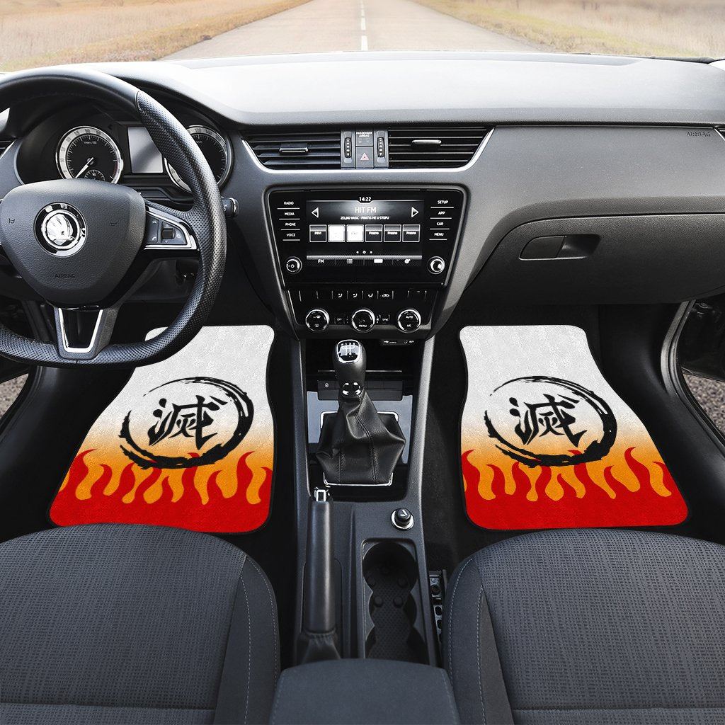 Demon Slayer Car Mats Rengoku Uniform Car Floor Mats Demon Slayer Car Floor Mats