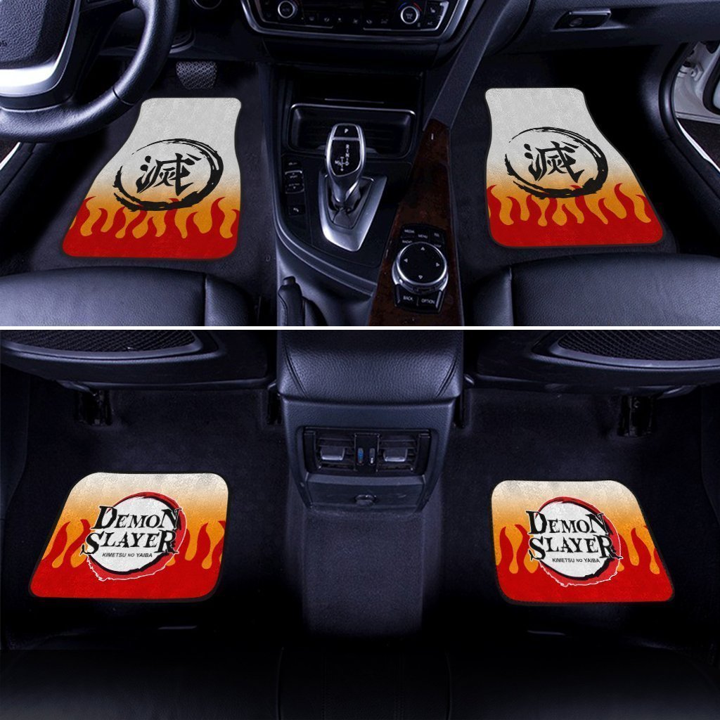 Demon Slayer Car Mats Rengoku Uniform Car Floor Mats Demon Slayer Car Floor Mats