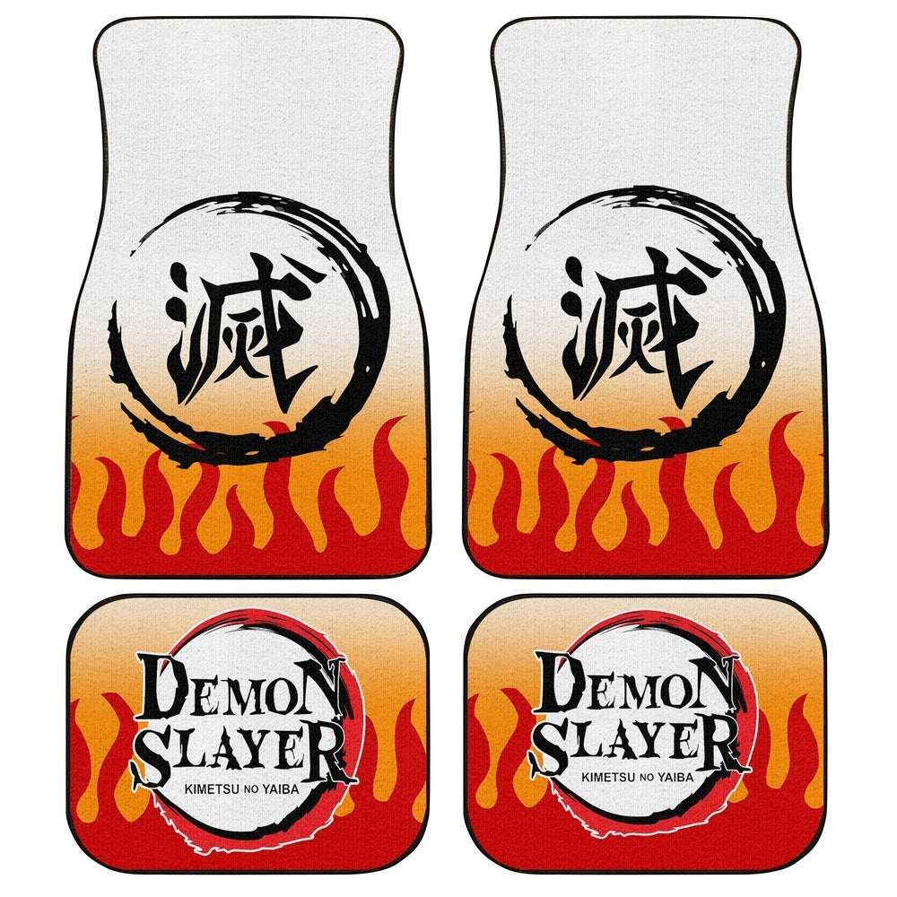 Demon Slayer Car Mats Rengoku Uniform Car Floor Mats Demon Slayer Car Floor Mats