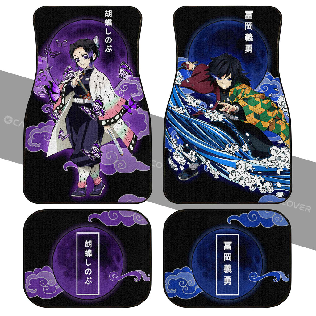 Demon Slayer Car Mats Shinobu And Giyuu Car Floor Mats Demon Slayer Anime Car Interior Floor Mats