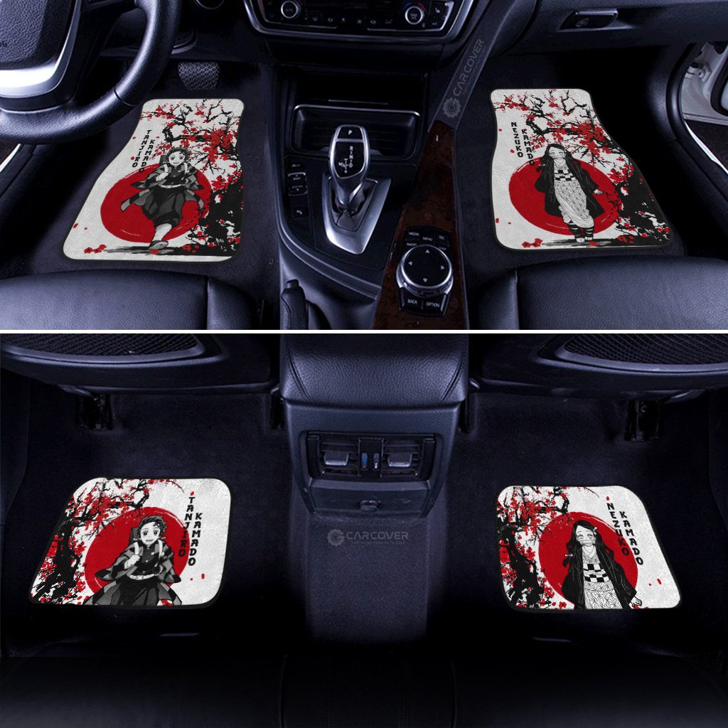 Demon Slayer Car Mats Tanjiro And Nezuko Car Floor Mats Japan Style Car Interior Floor Mats