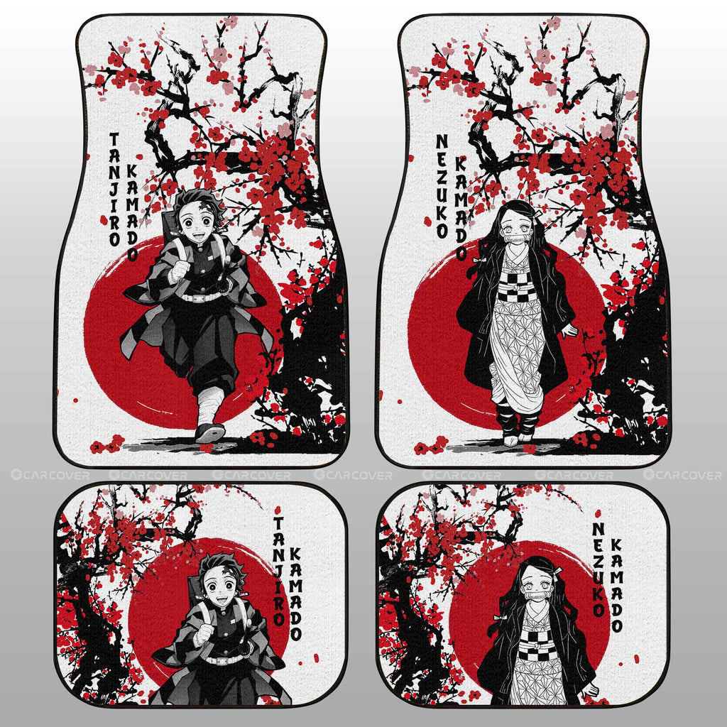 Demon Slayer Car Mats Tanjiro And Nezuko Car Floor Mats Japan Style Car Interior Floor Mats