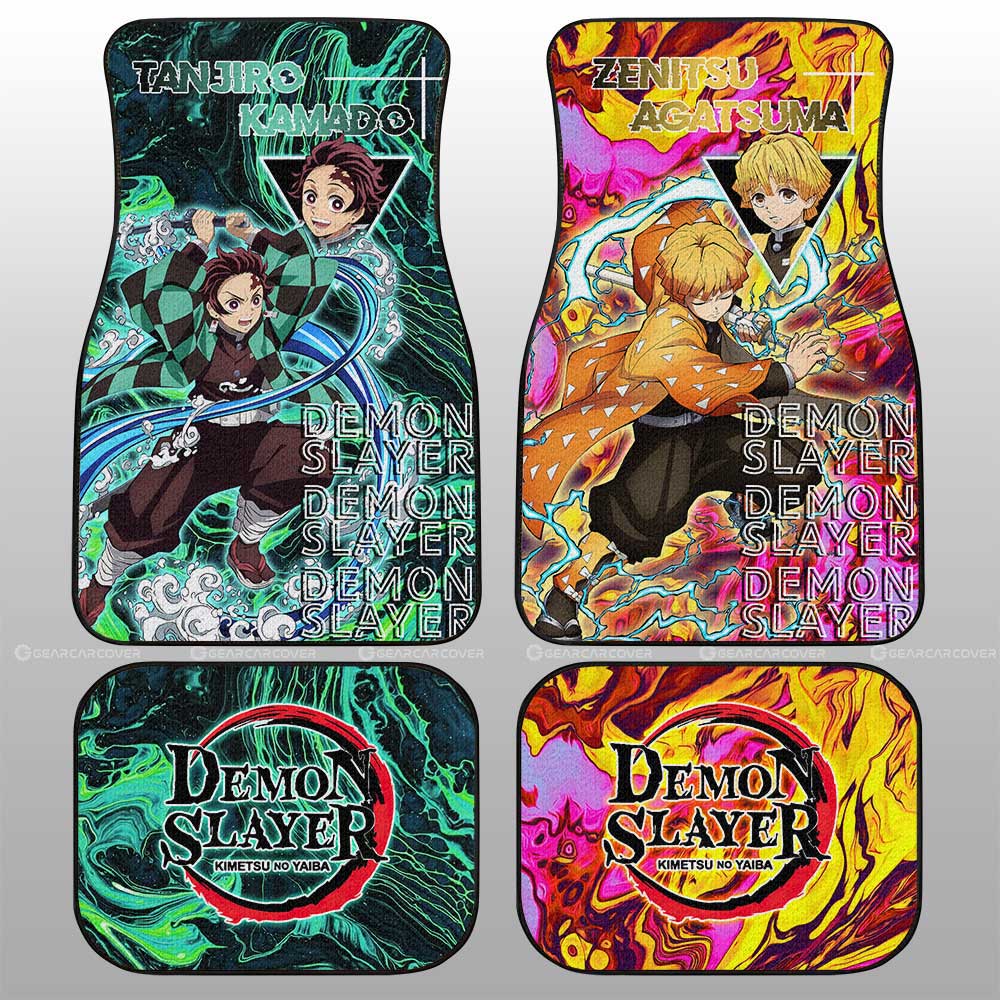 Demon Slayer Car Mats Tanjiro And Zenitsu Car Floor Mats Demon Slayer Car Floor Mats