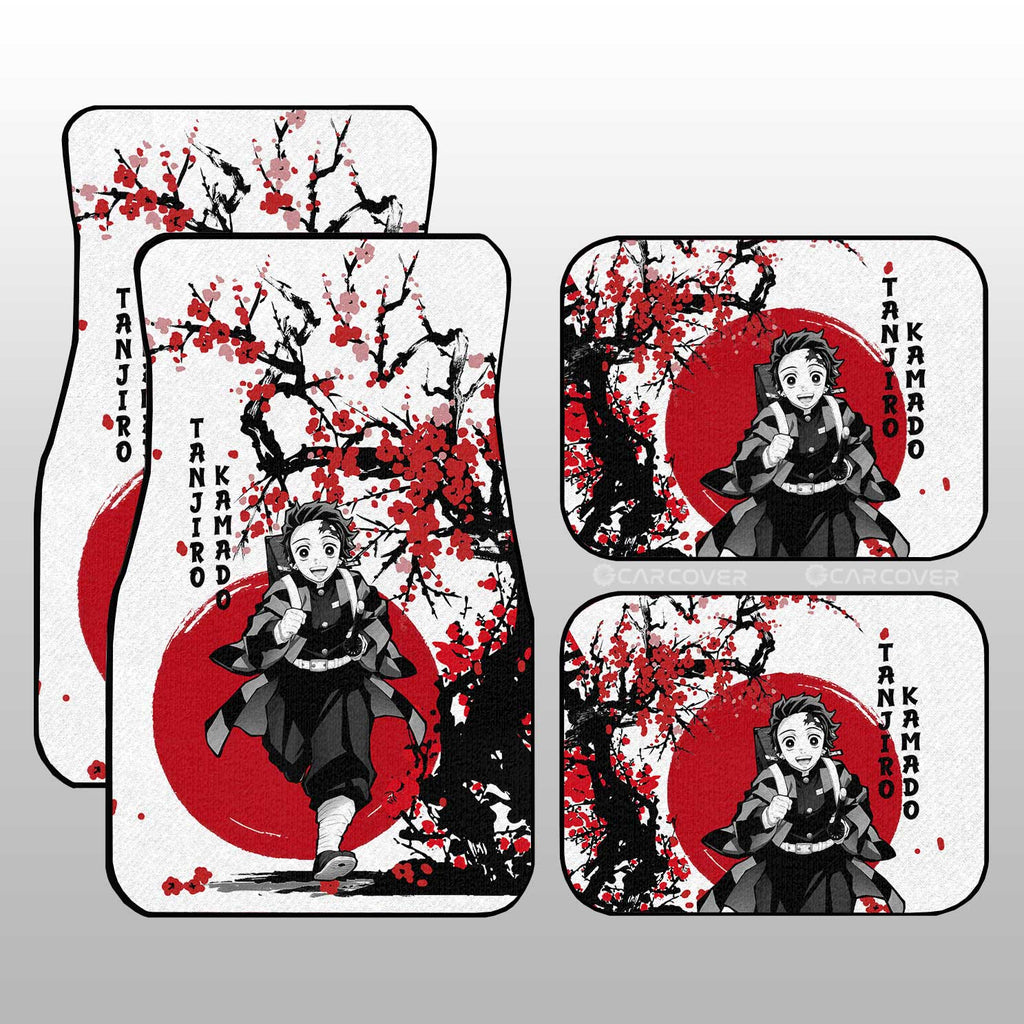 Demon Slayer Car Mats Tanjiro Car Floor Mats Japan Style Anime Demon Slayer Car Floor Mats