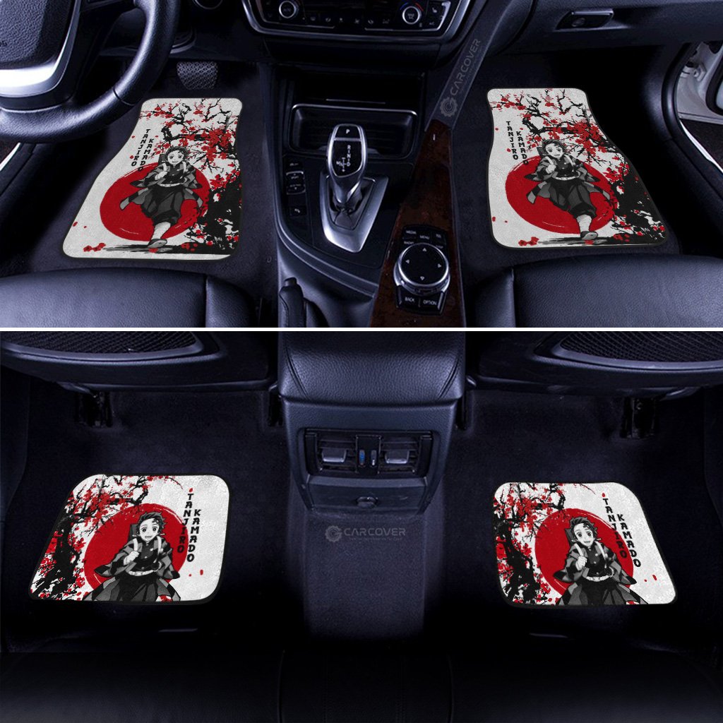 Demon Slayer Car Mats Tanjiro Car Floor Mats Japan Style Car Floor Mats