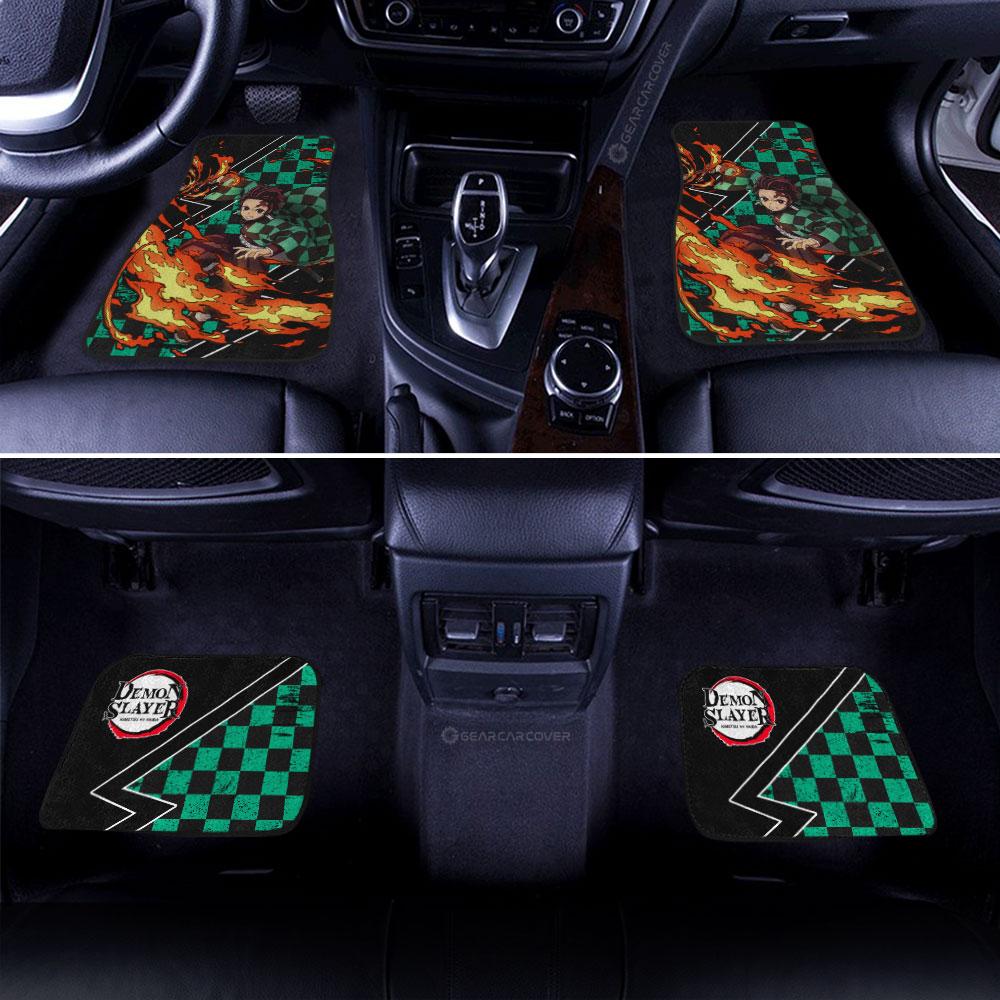 Demon Slayer Car Mats Tanjiro Car Floor Mats Sun Breathing Skill Car Floor Mats