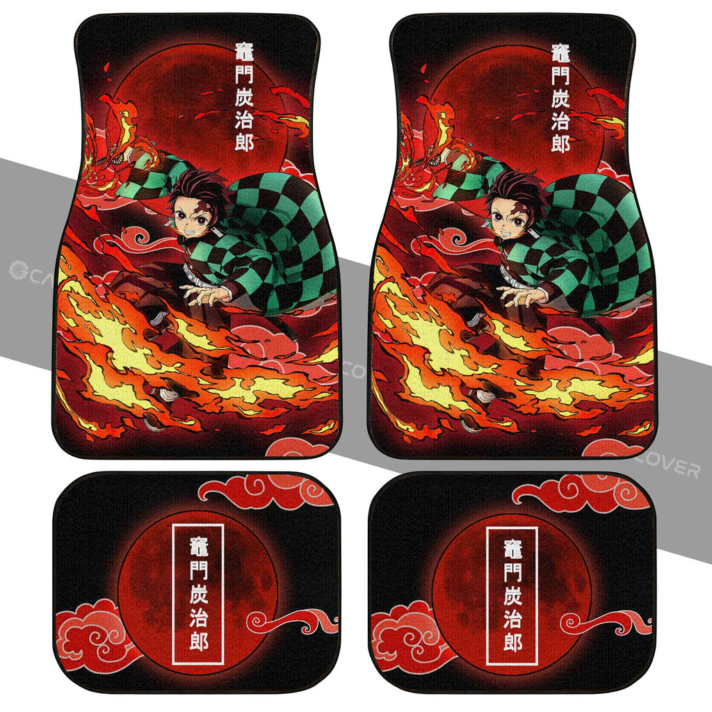 Demon Slayer Car Mats Tanjiro Sun Breathing Car Floor Mats Demon Slayer Car Floor Mats