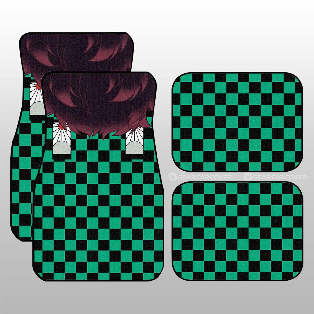 Demon Slayer Car Mats Tanjiro Uniform Car Floor Mats Hairstyle Demon Slayer Anime Car Interior Floor Mats