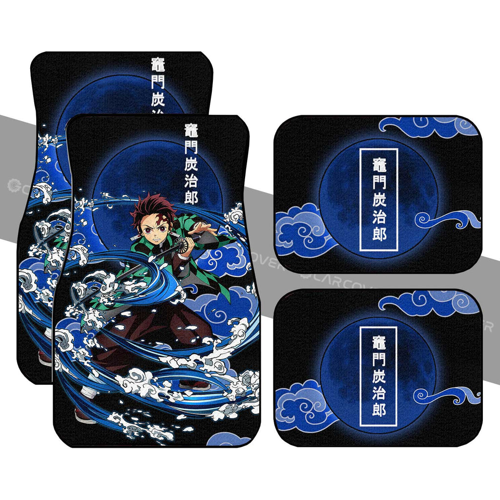 Demon Slayer Car Mats Tanjiro Water Breathing Skill Car Floor Mats Demon Slayer Car Floor Mats