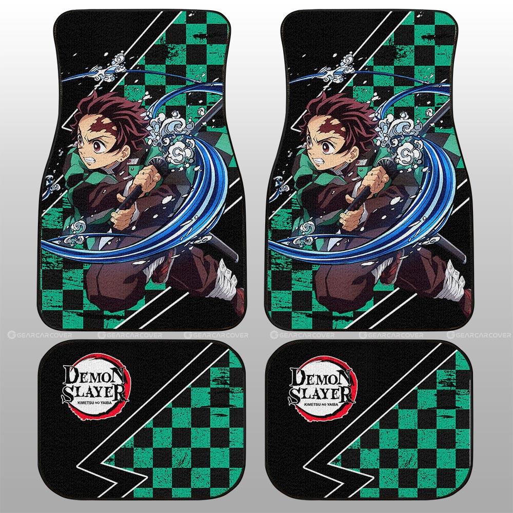 Demon Slayer Car Mats Tanjiro Water Car Floor Mats Breathing Skill Car Floor Mats