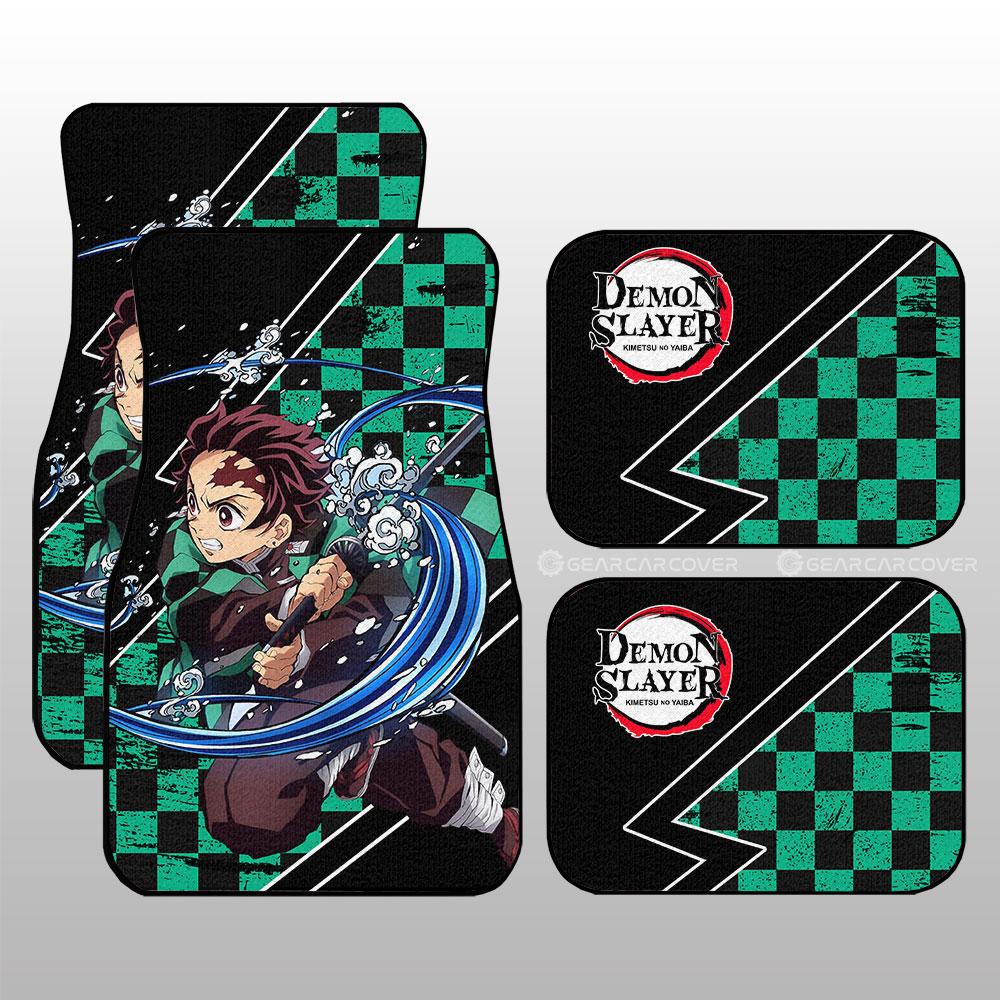 Demon Slayer Car Mats Tanjiro Water Car Floor Mats Breathing Skill Car Floor Mats