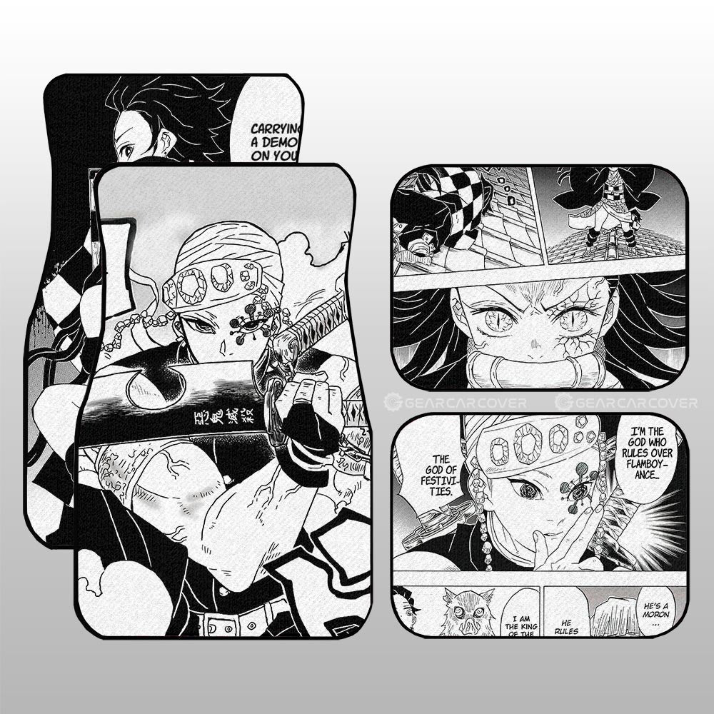 Demon Slayer Car Mats Tengen Nezuko Car Floor Mats Demon Slayer Car Floor Mats