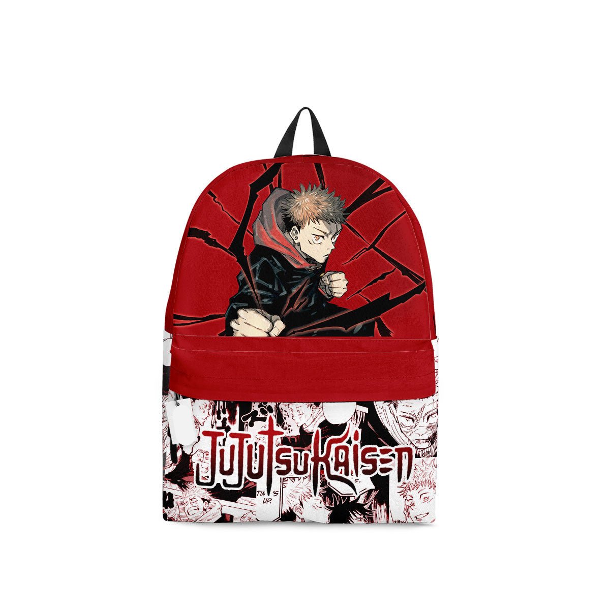 Yuji Pattern Jujutsu Kaisen Backpack Yuji Itadori Manga Pattern Backpacks Red White ...