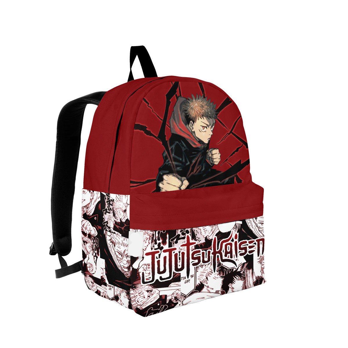 Yuji Pattern Jujutsu Kaisen Backpack Yuji Itadori Manga Pattern Backpacks Red White ...
