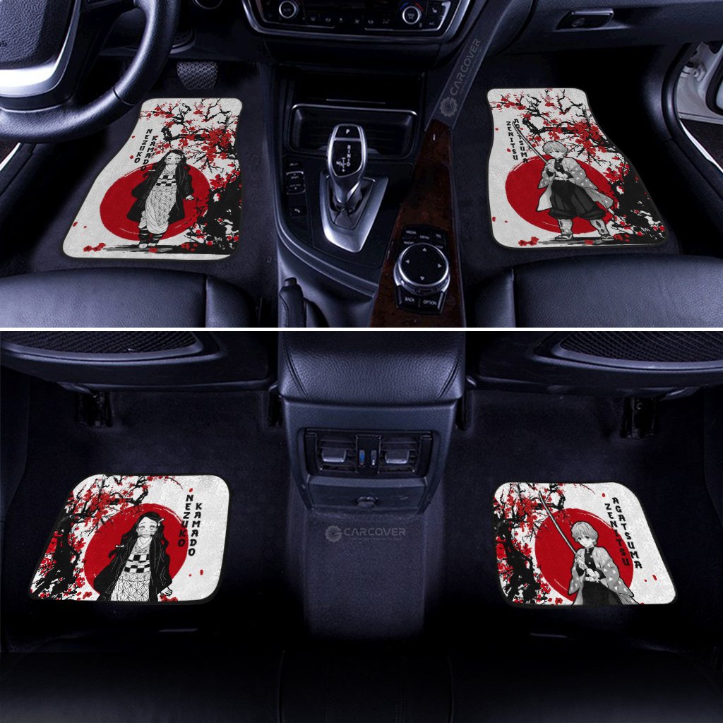 Demon Slayer Car Mats Zenitsu And Nezuko Car Floor Mats Japan Style Car Interior Floor Mats