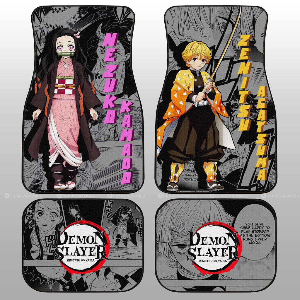 Demon Slayer Car Mats Zenitsu And Nezuko Car Floor Mats Mix Mangas Floor Mats