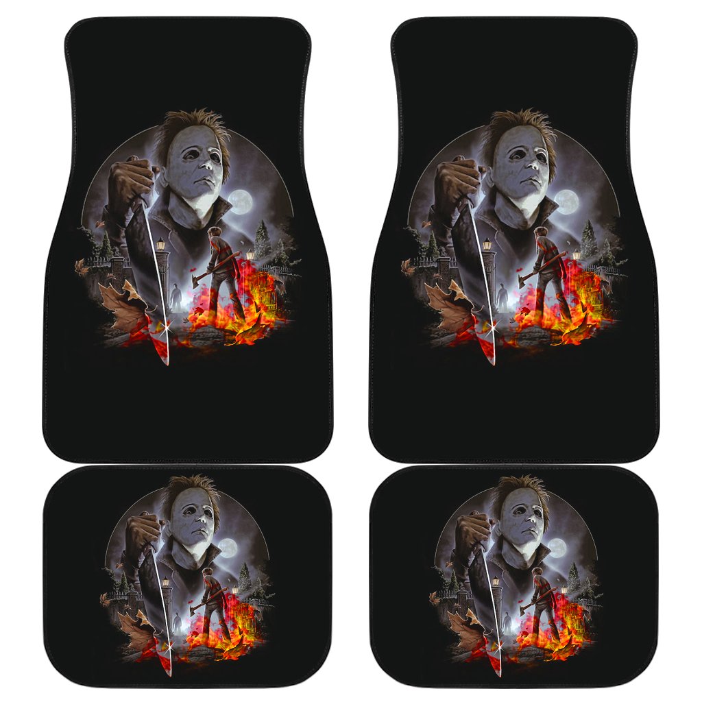 Horror Car Floor Mats Michael Myers Scary Moon Night Car Mats