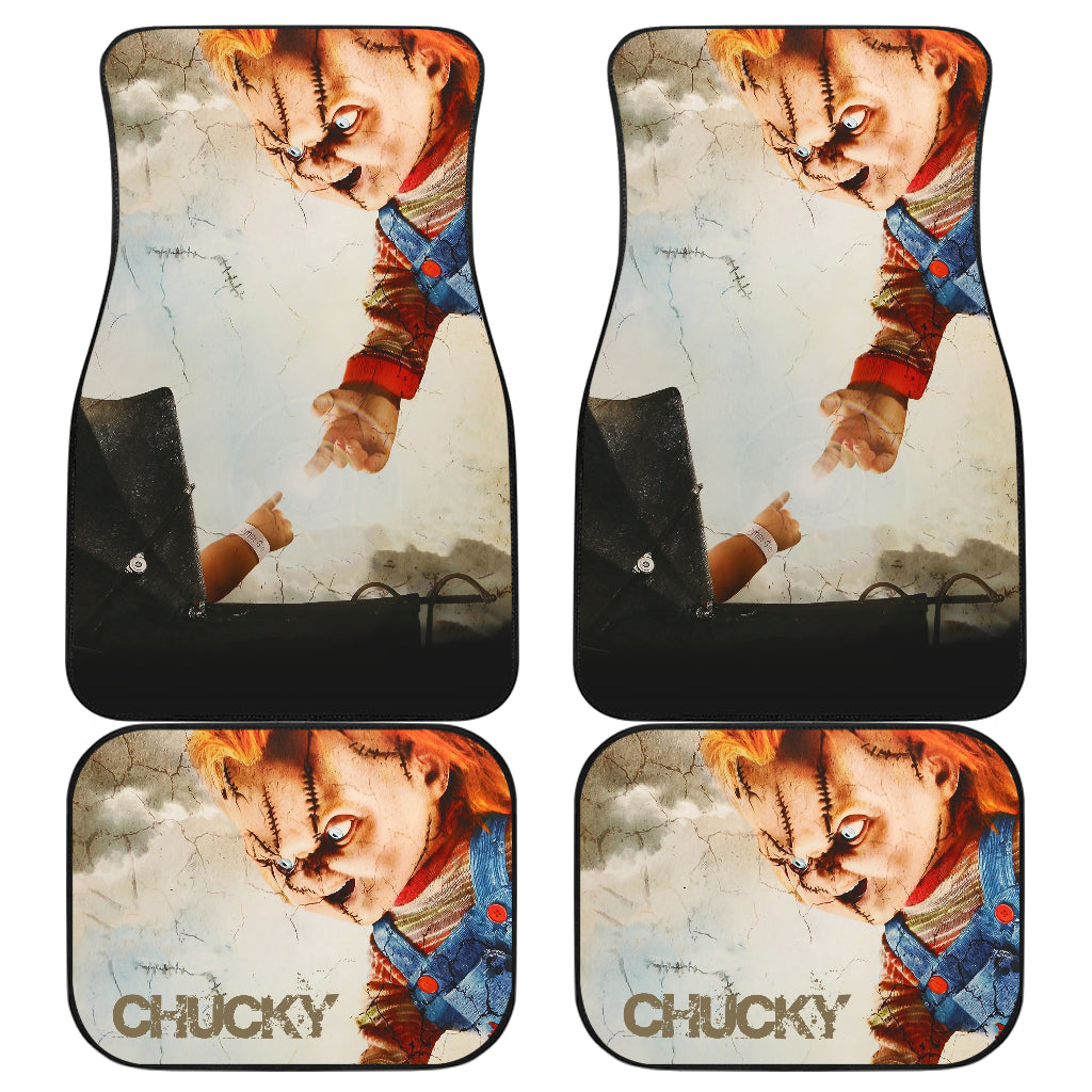 Horror Car Floor Mats - Chucky Giving Hand Old Vintage Car Mats