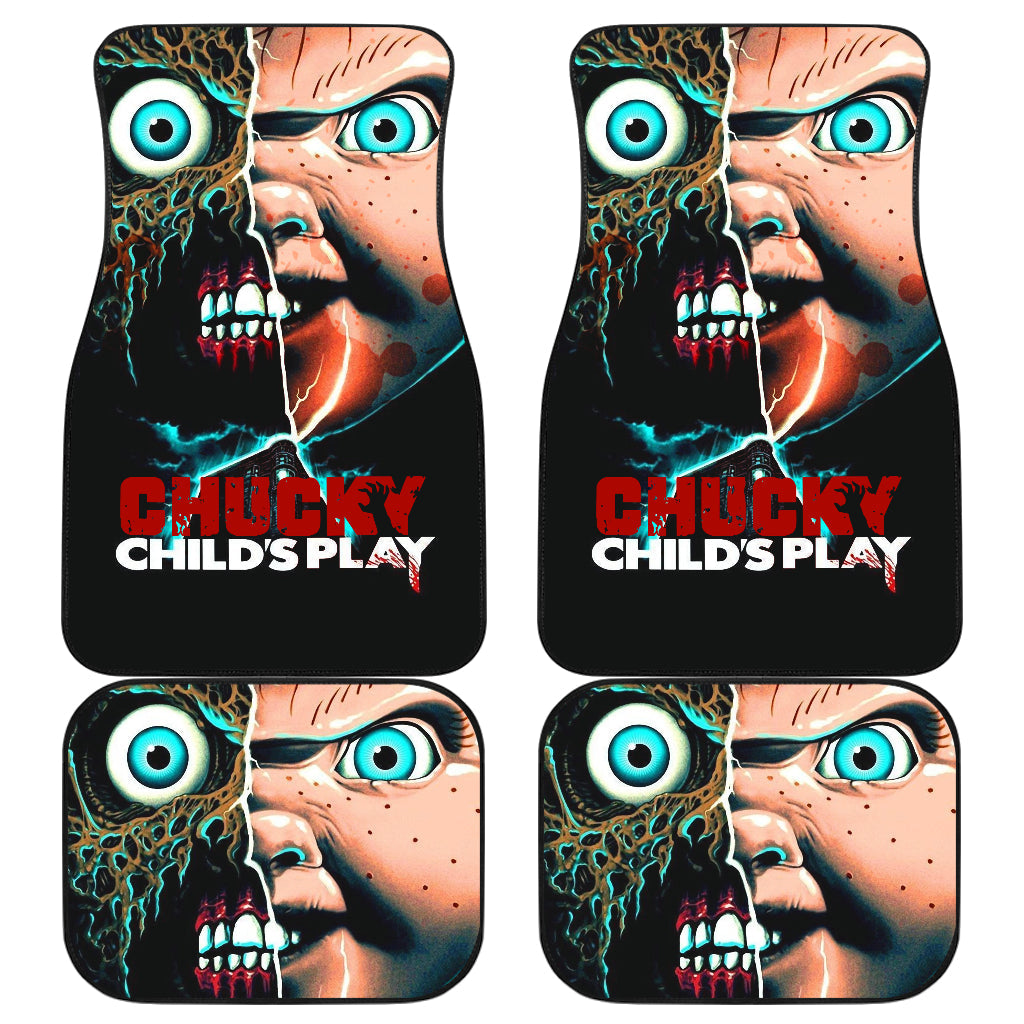 Horror Car Floor Mats Chucky Face Horror Film Halloween Car Floor Mats Horror Car Mats