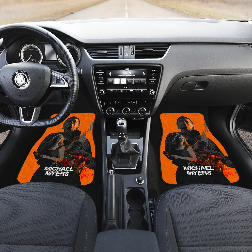 Horror Car Floor Mats Michael Myers And Laurie Strode Orange Car Mats