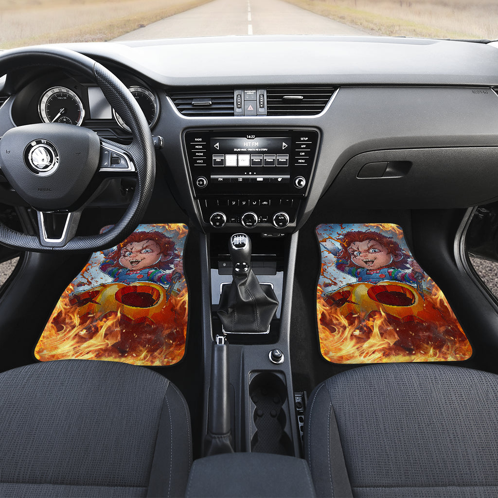 Horror Car Floor Mats Chucky Child's Play Blood Horror Film Halloween Car Floor Mats Horror Car Mats