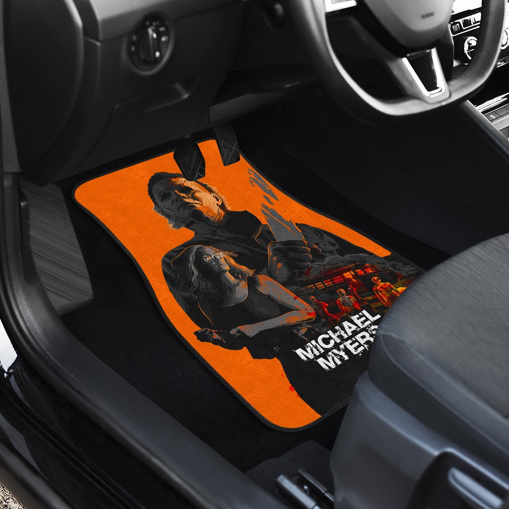 Horror Car Floor Mats Michael Myers And Laurie Strode Orange Car Mats