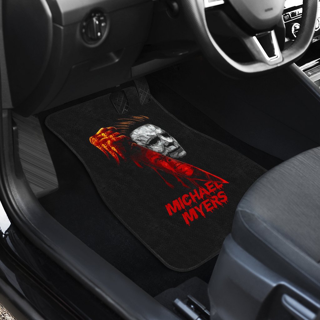 Horror Car Floor Mats Michael Myers Bloody Knife Car Mats