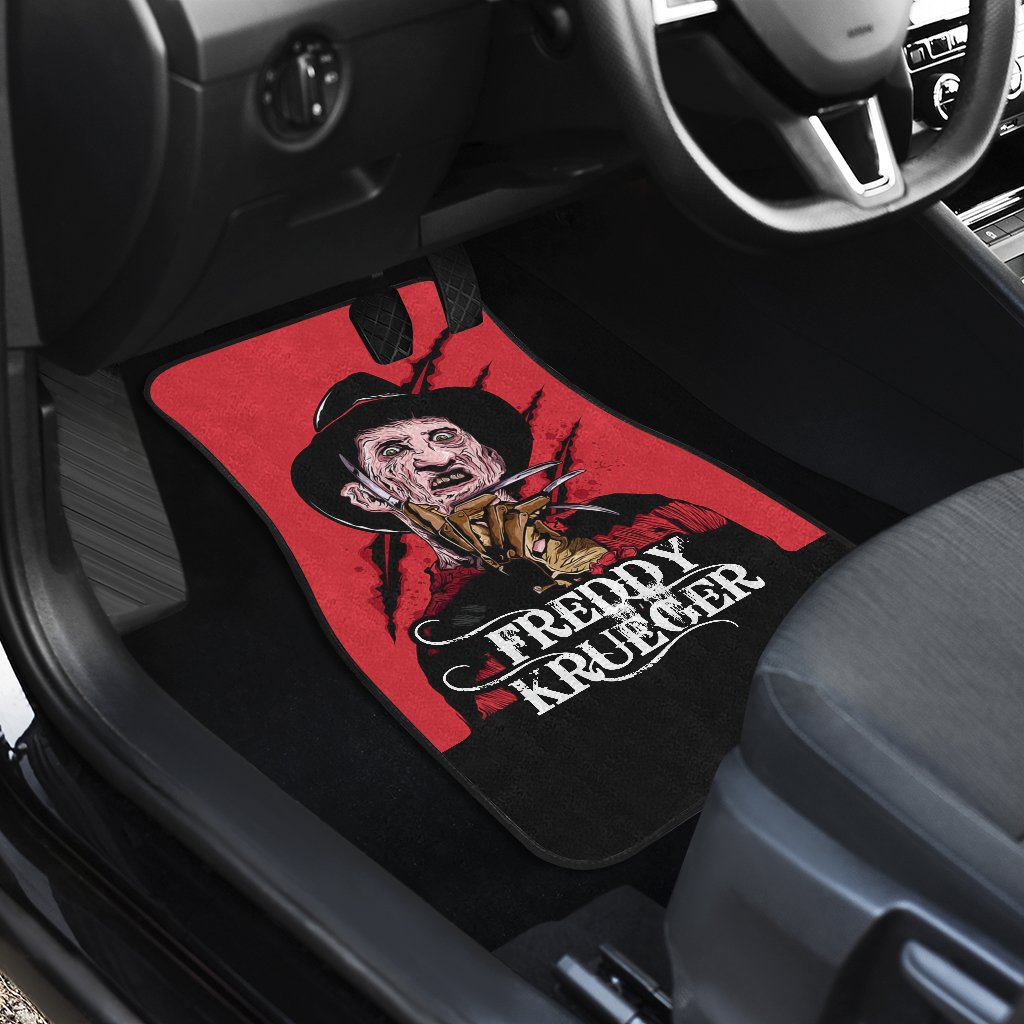 Horror Car Floor Mats Freddy Krueger Claw Black Red Car Mats