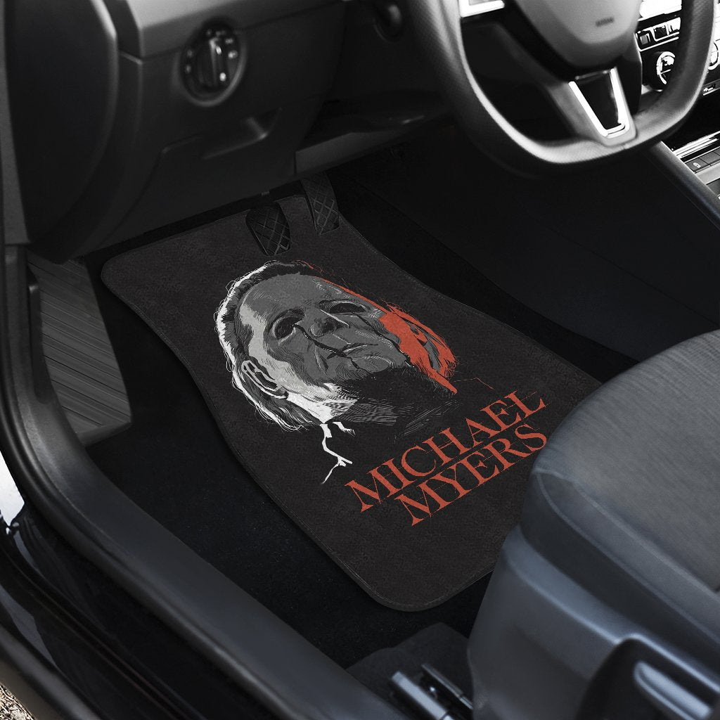 Horror Car Floor Mats Michael Myers Crying Stone Tear Bat Car Mats