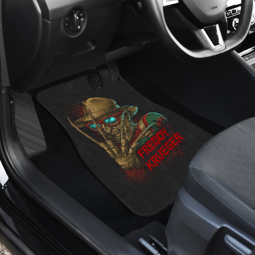 Horror Car Floor Mats Funny Freddy Krueger Wearing Glasses Car Mats