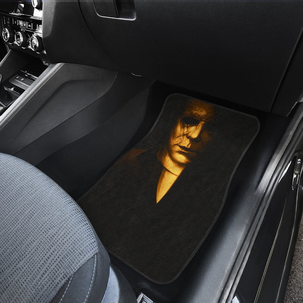 Horror Car Floor Mats Michael Myers Half Face Flying Bats Car Mats