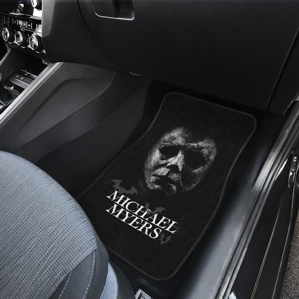 Horror Car Floor Mats Michael Myers Old Stone Face Black White Car Mats