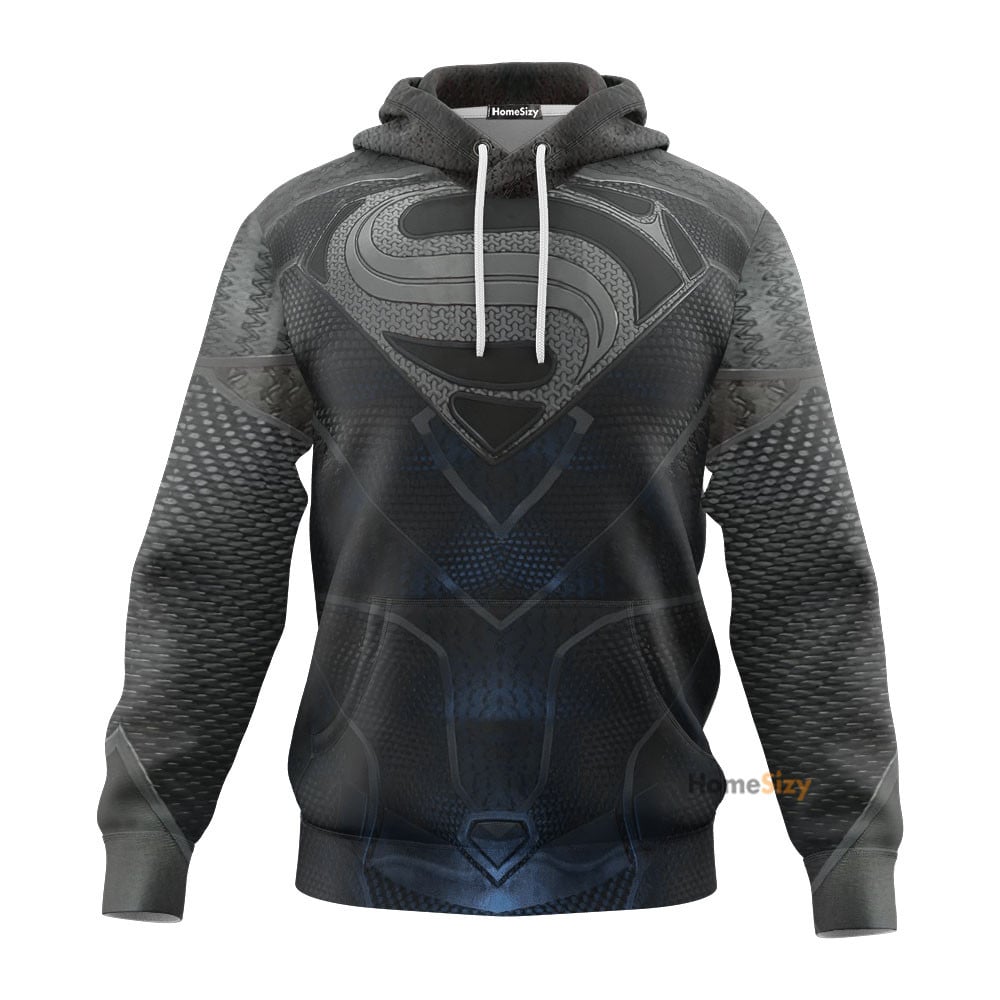 DC Black Superman Cosplay Costume Hoodie QT208227Hf