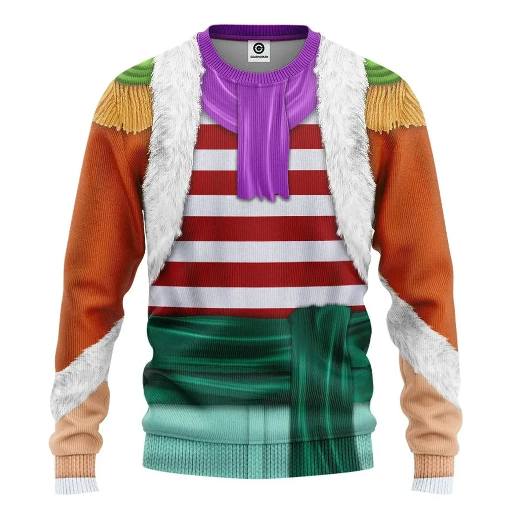 Shichibukai Buggy OnPi Cosplay Costume Tshirt Hoodie QT210666Hf