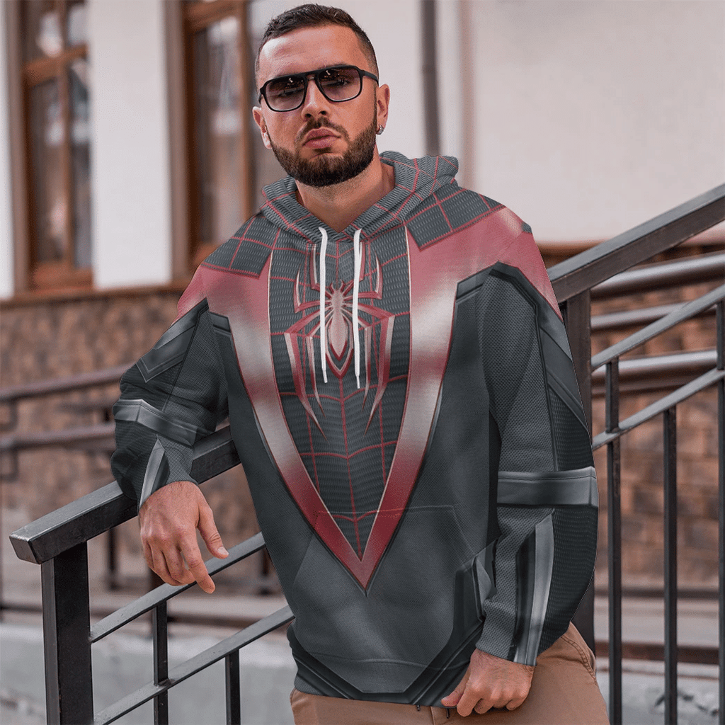 Spiderman Miles Morales Cosplay Costume Tshirt Hoodie QT208414Tf