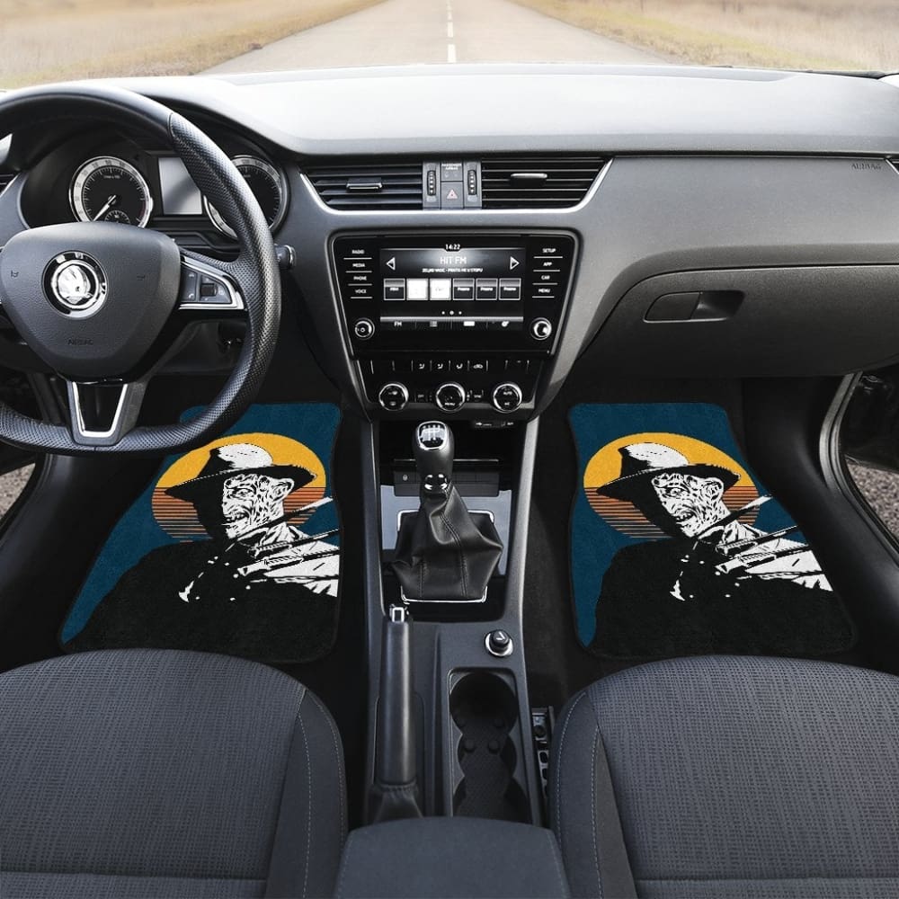Horror Car Mats Horror Car Floor Mats Freddy Krueger Retro Vintage Yellow Moon Car Floor Mats